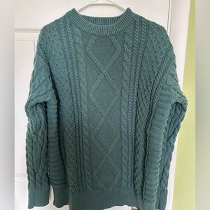 Women’s Green Cable Knit Sweater